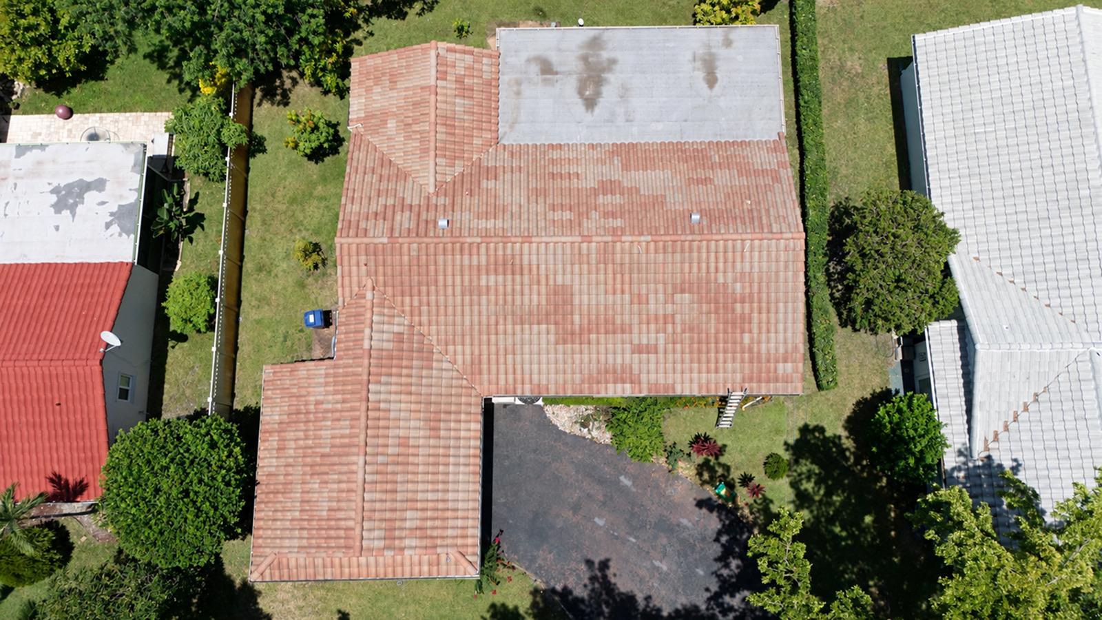 The same Pembroke Pines tile roof clean and streak-free after roof cleaning